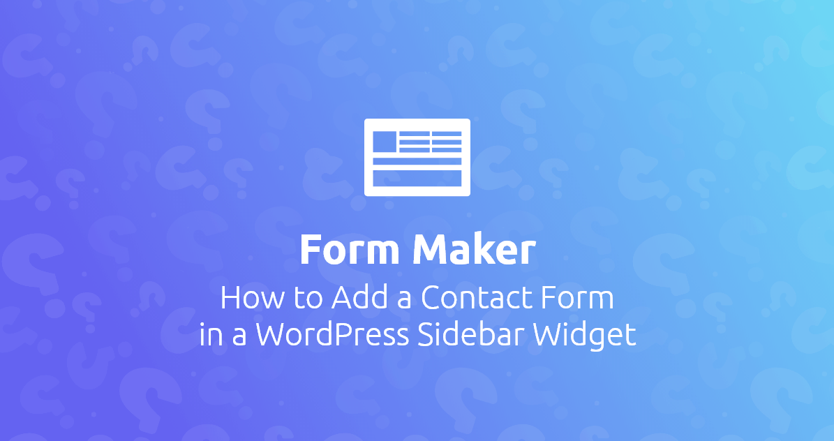 WP Form Maker banner
